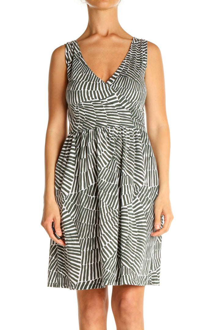 White Printed Day Fit & Flare Dress