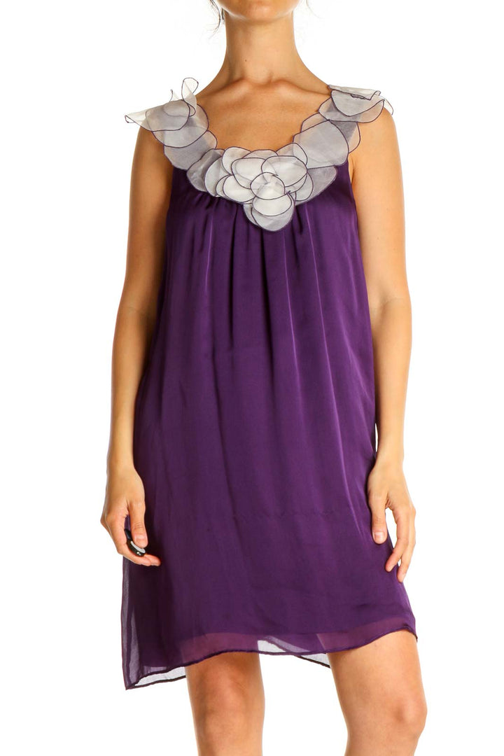 Purple Silk Shift Dress