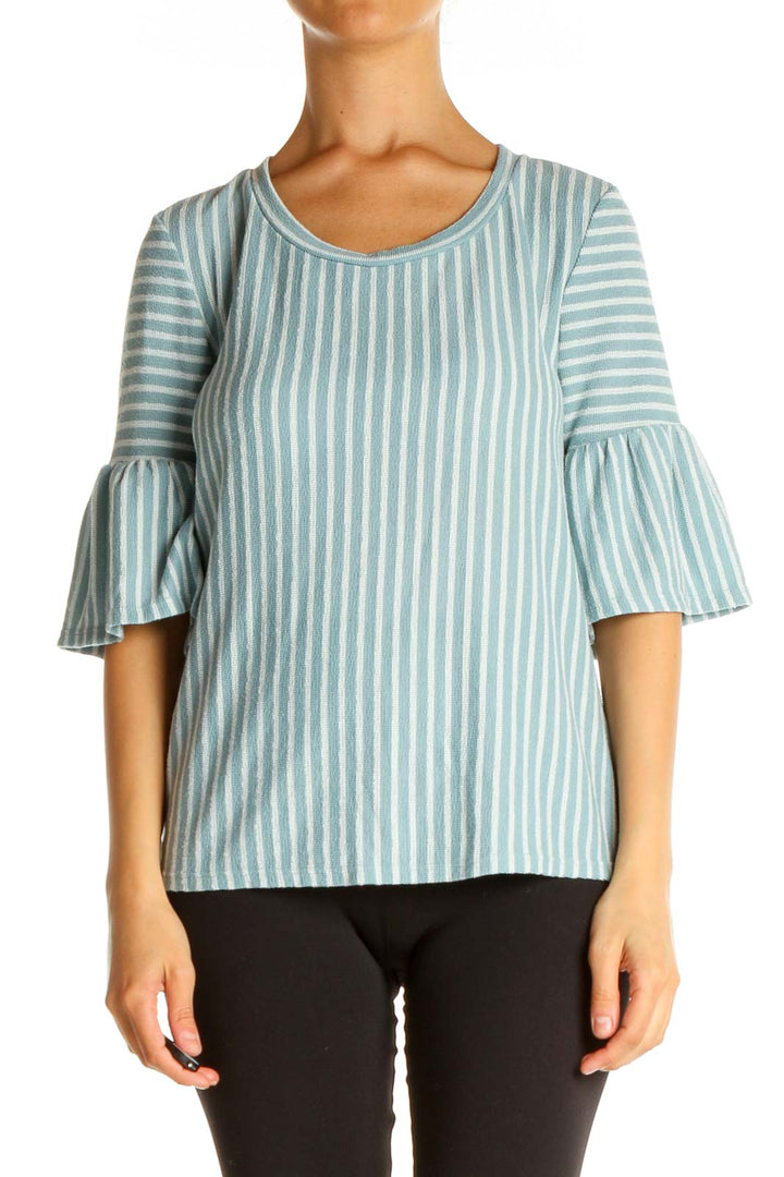 Blue Striped All Day Wear Blouse
