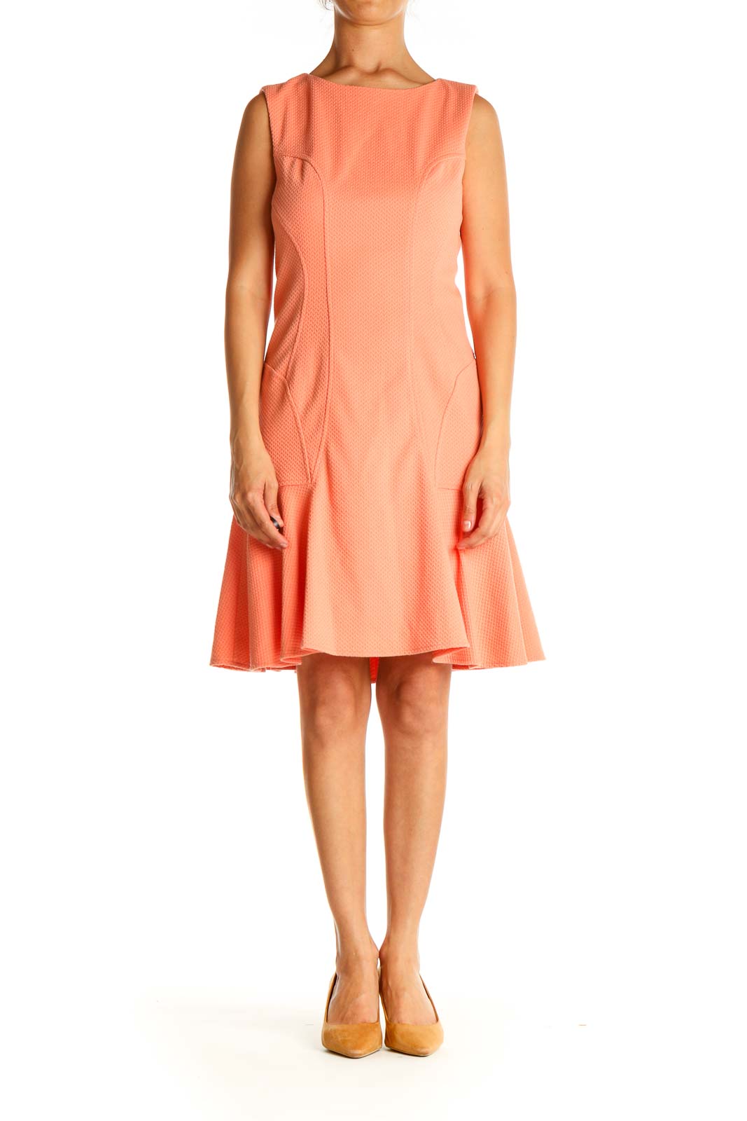 Pink Solid Chic Fit & Flare Dress