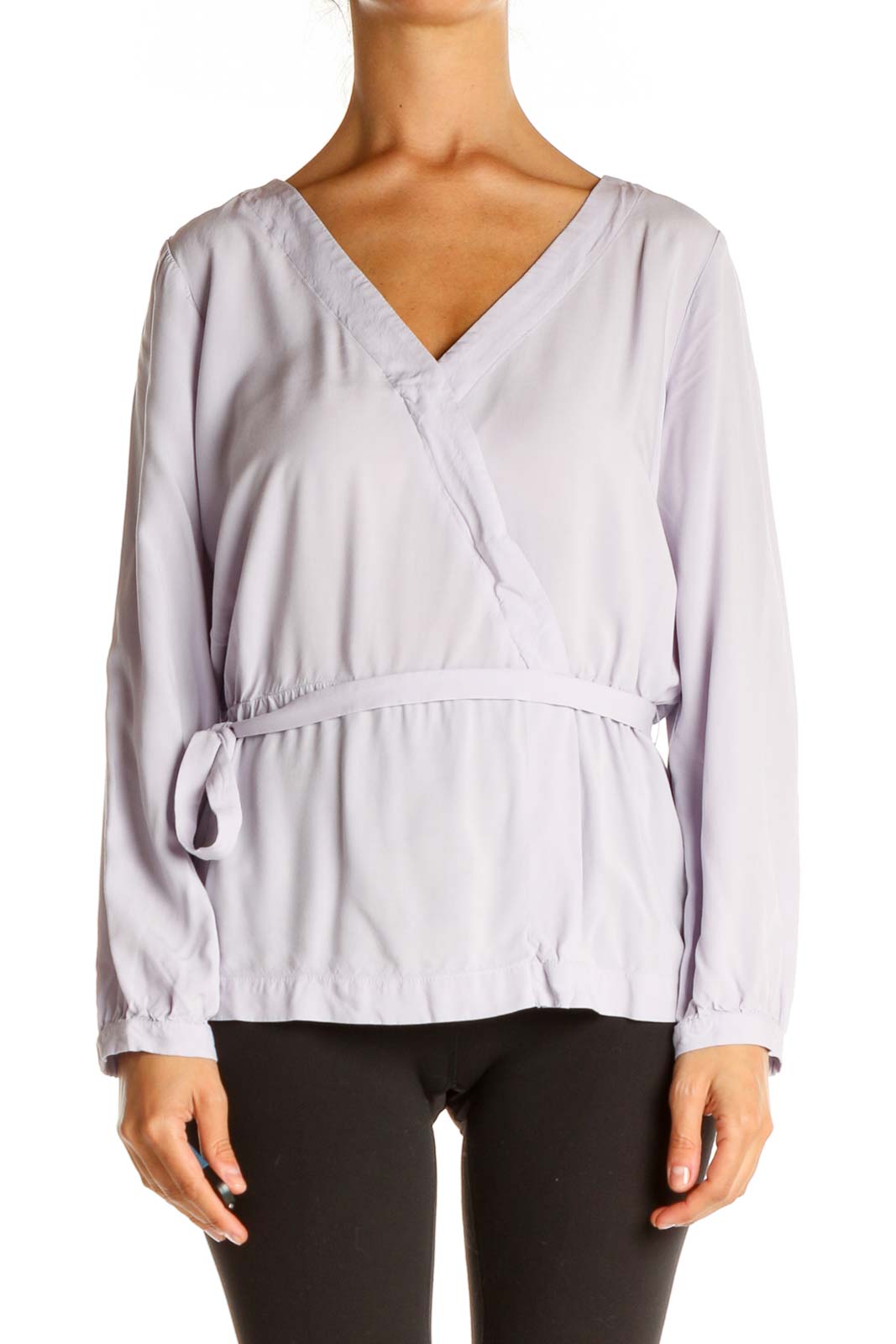 Purple Solid Casual Blouse