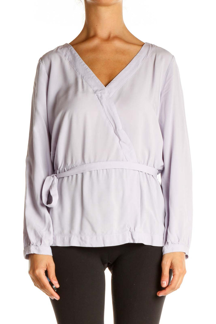 Purple Solid Casual Blouse