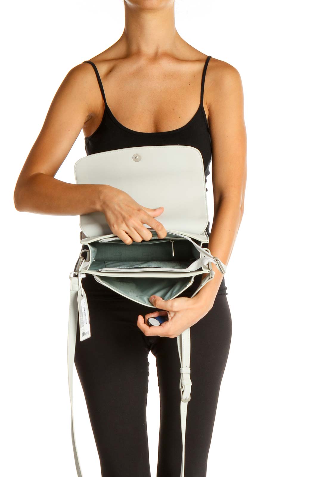 Beige Blue Crossbody Bag