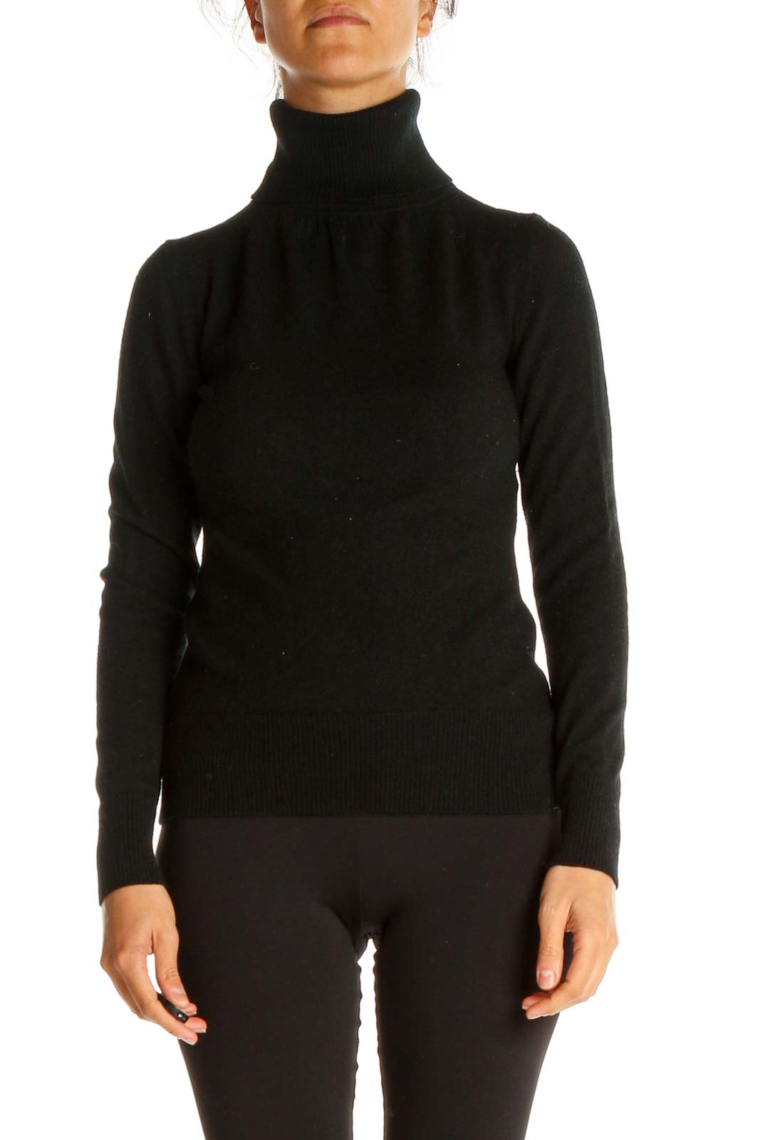 Black Solid Classic Sweater