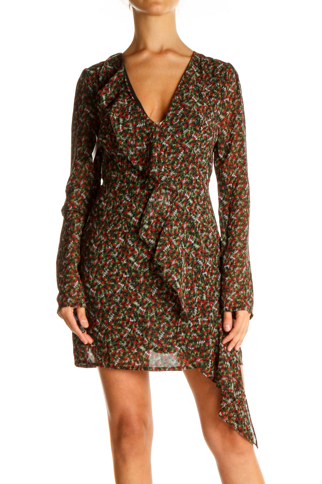 Red Floral Print Day Sheath Dress