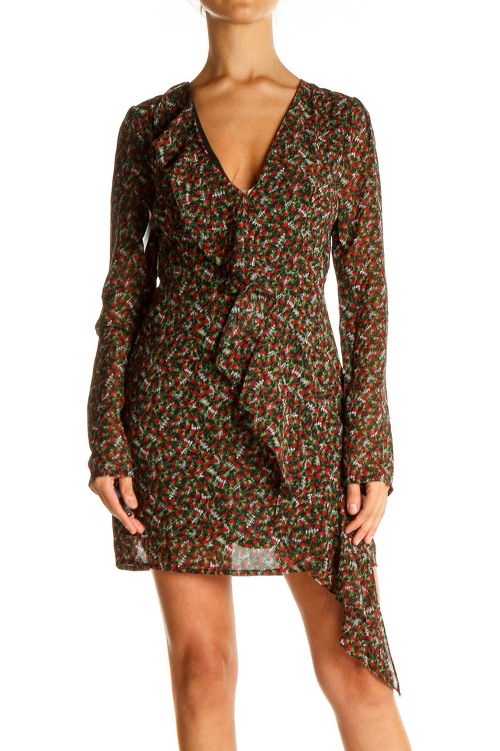 Red Floral Print Day Sheath Dress