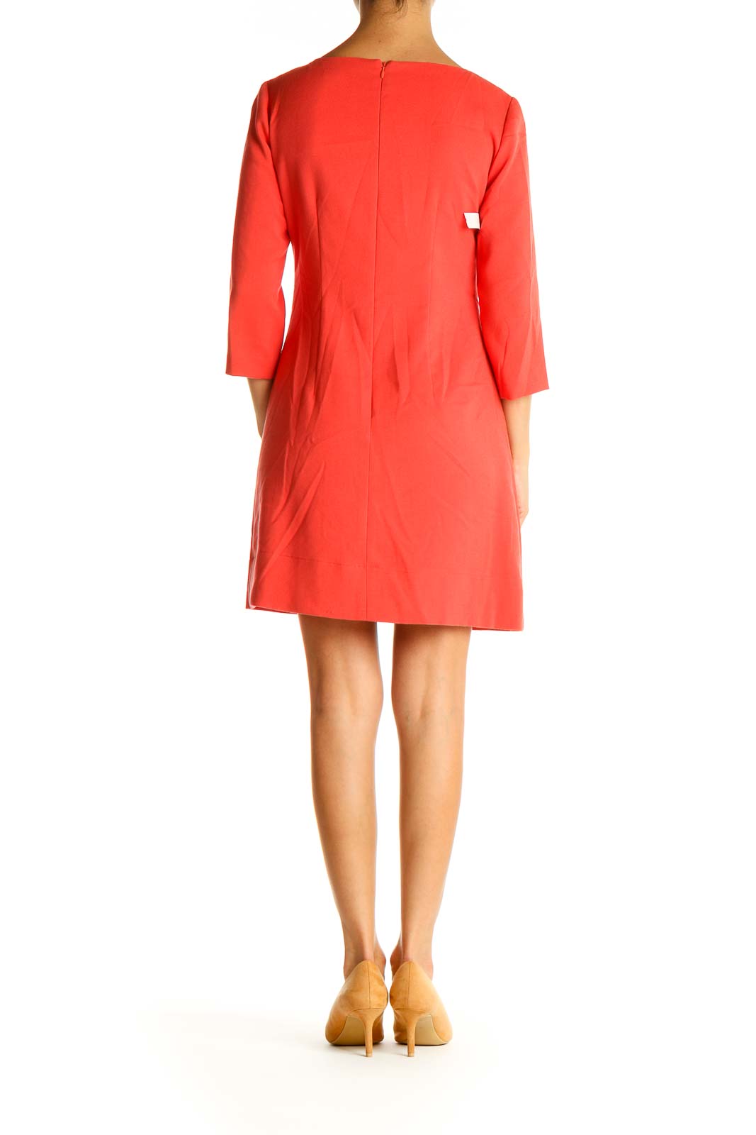 Red Solid Classic Fit & Flare Dress