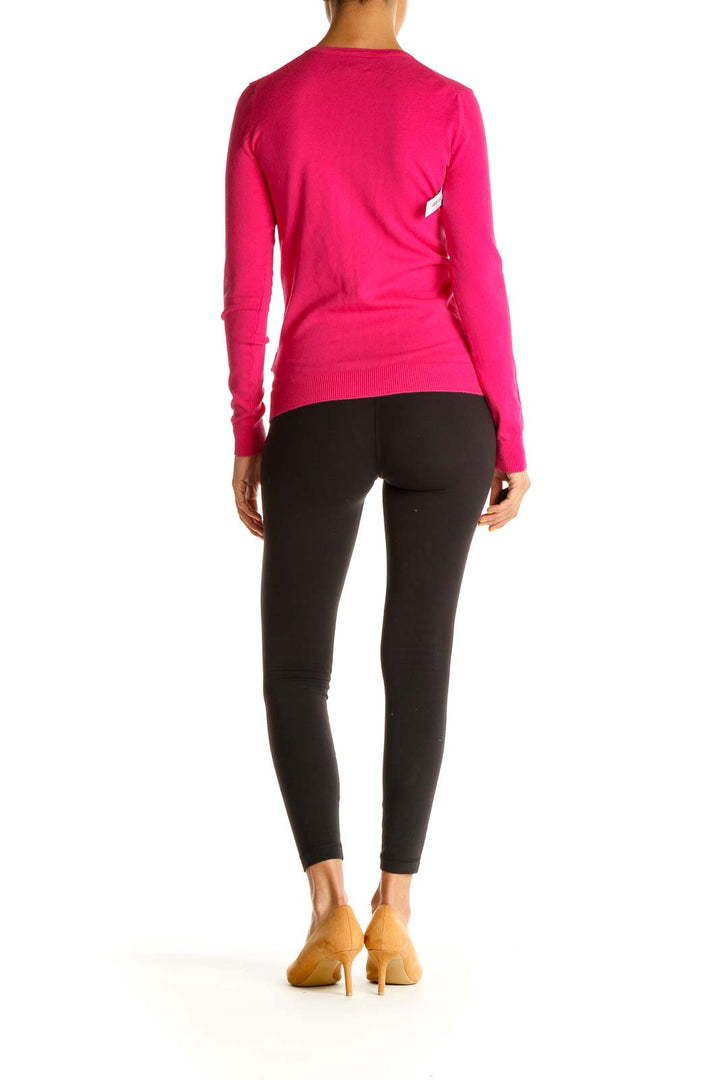 Pink Solid Classic Sweater