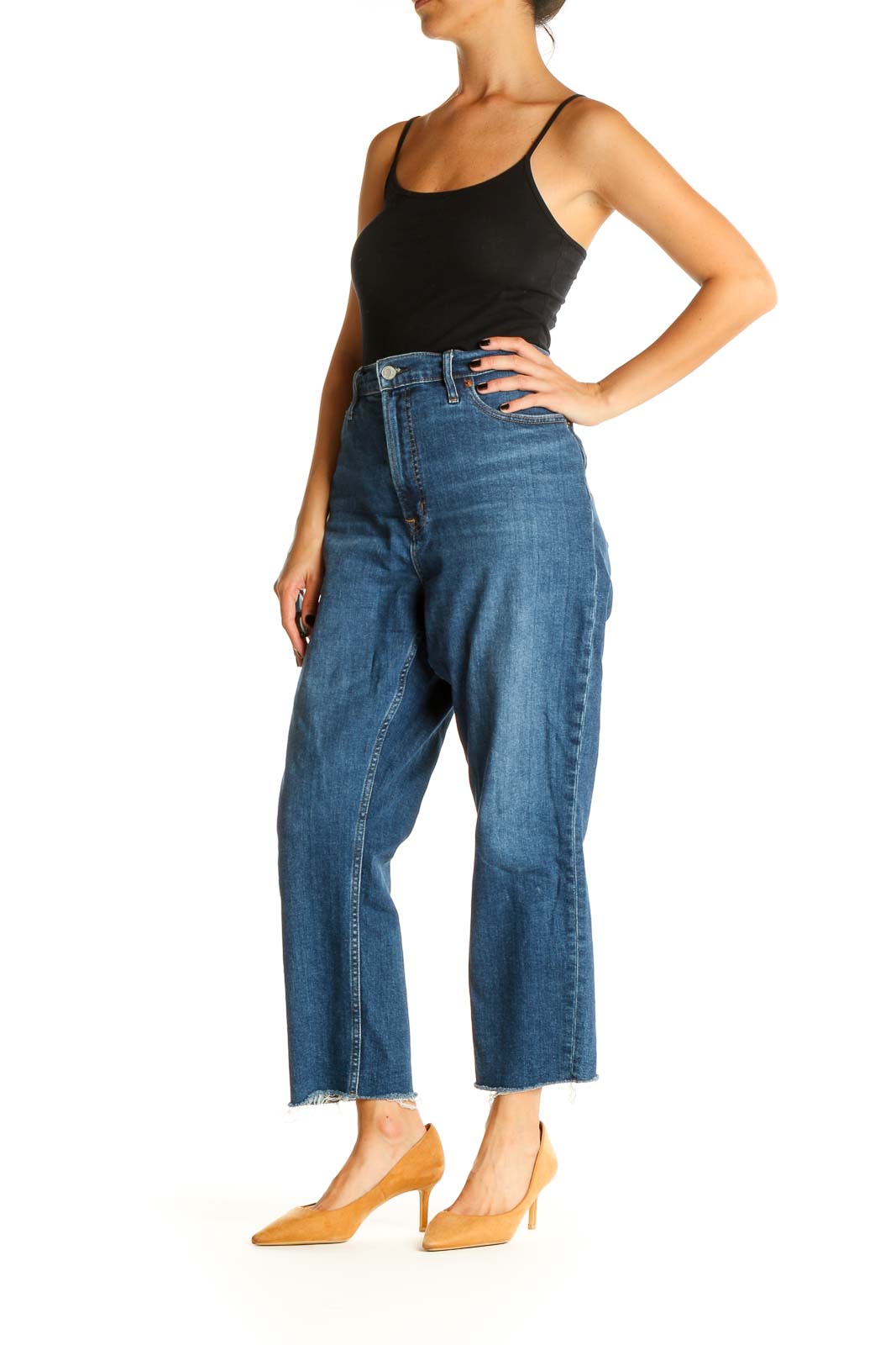 Blue Straight Leg Jeans