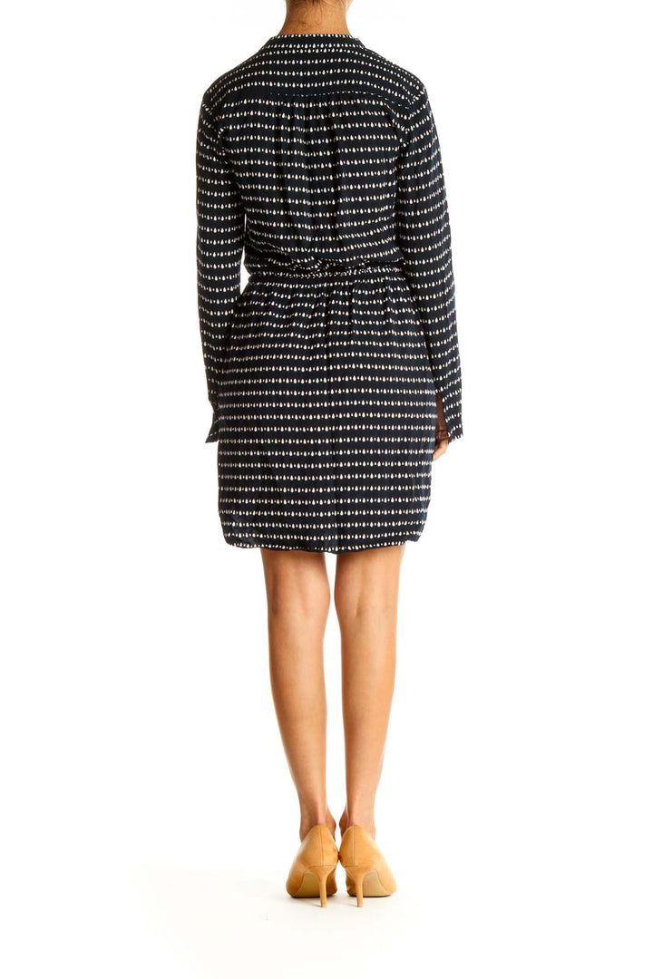 Blue Geometric Print Day Shift Dress
