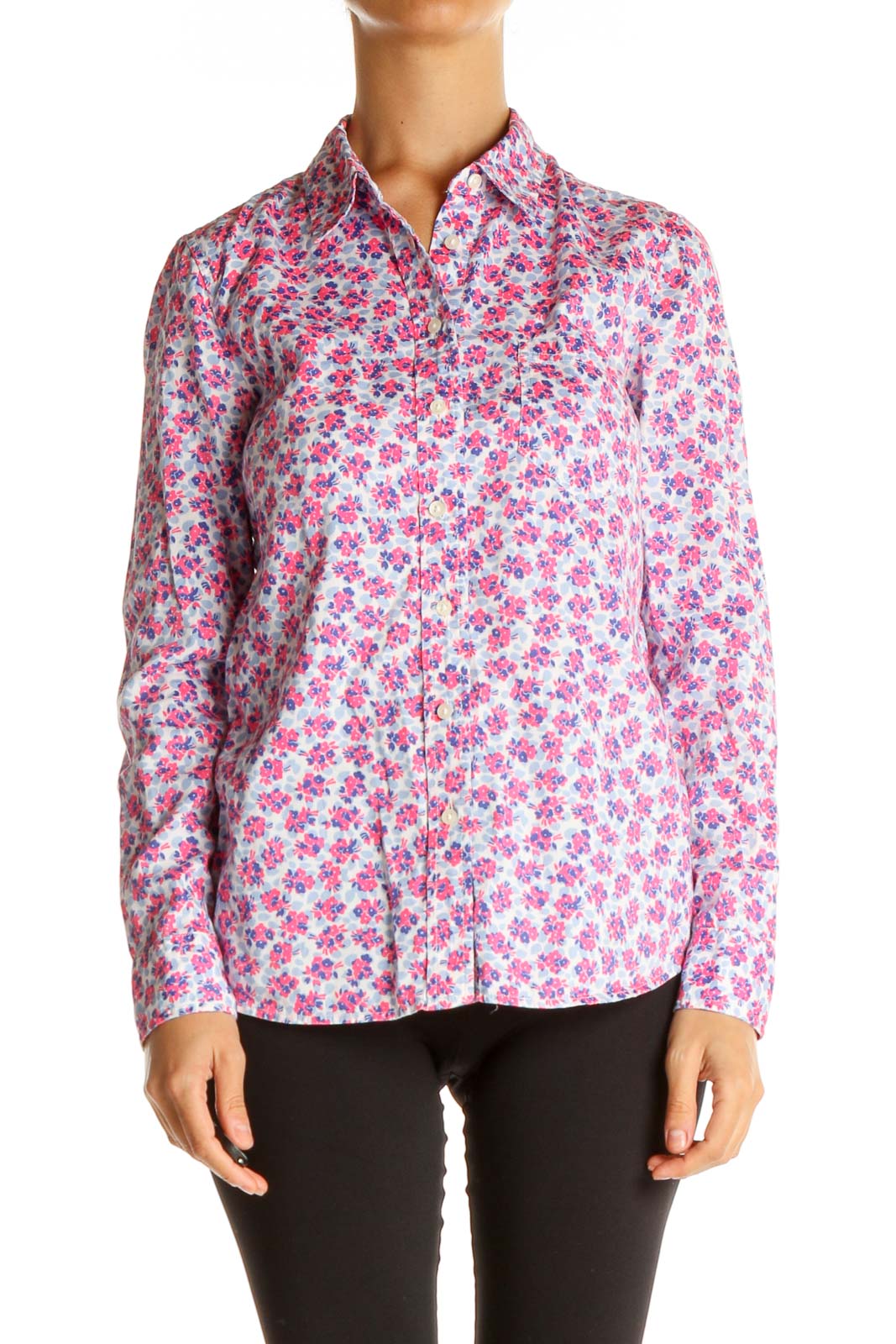 Purple Floral Print All Day Wear Shirt