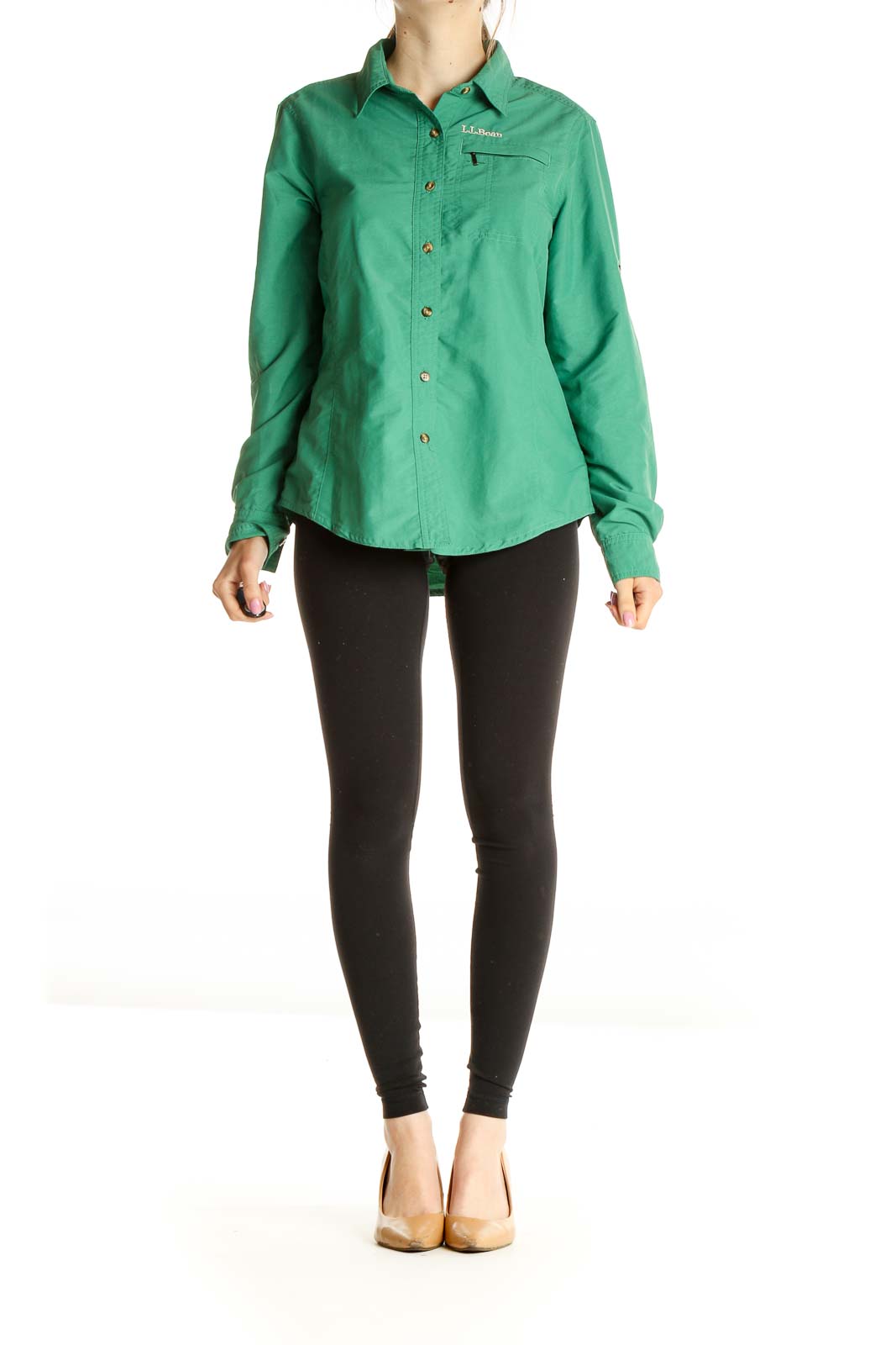 Green Solid Formal Shirt