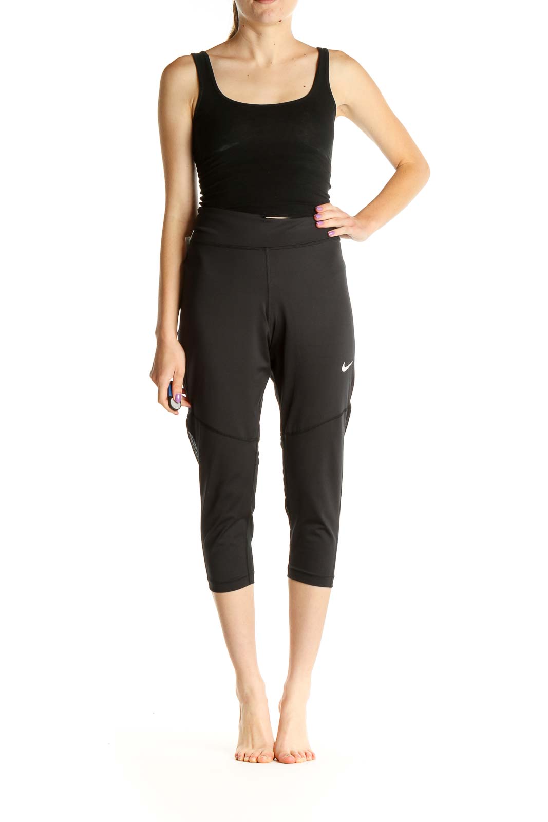 Black Solid Activewear Leggings