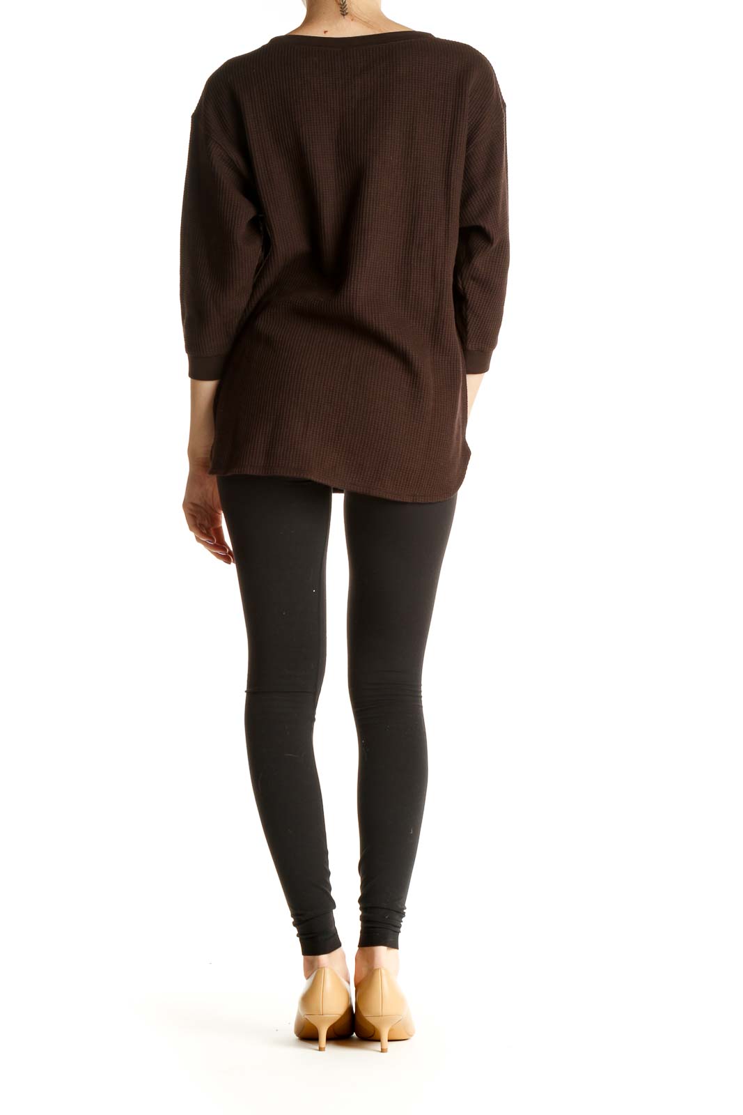 Brown Waffle Knit Shirt