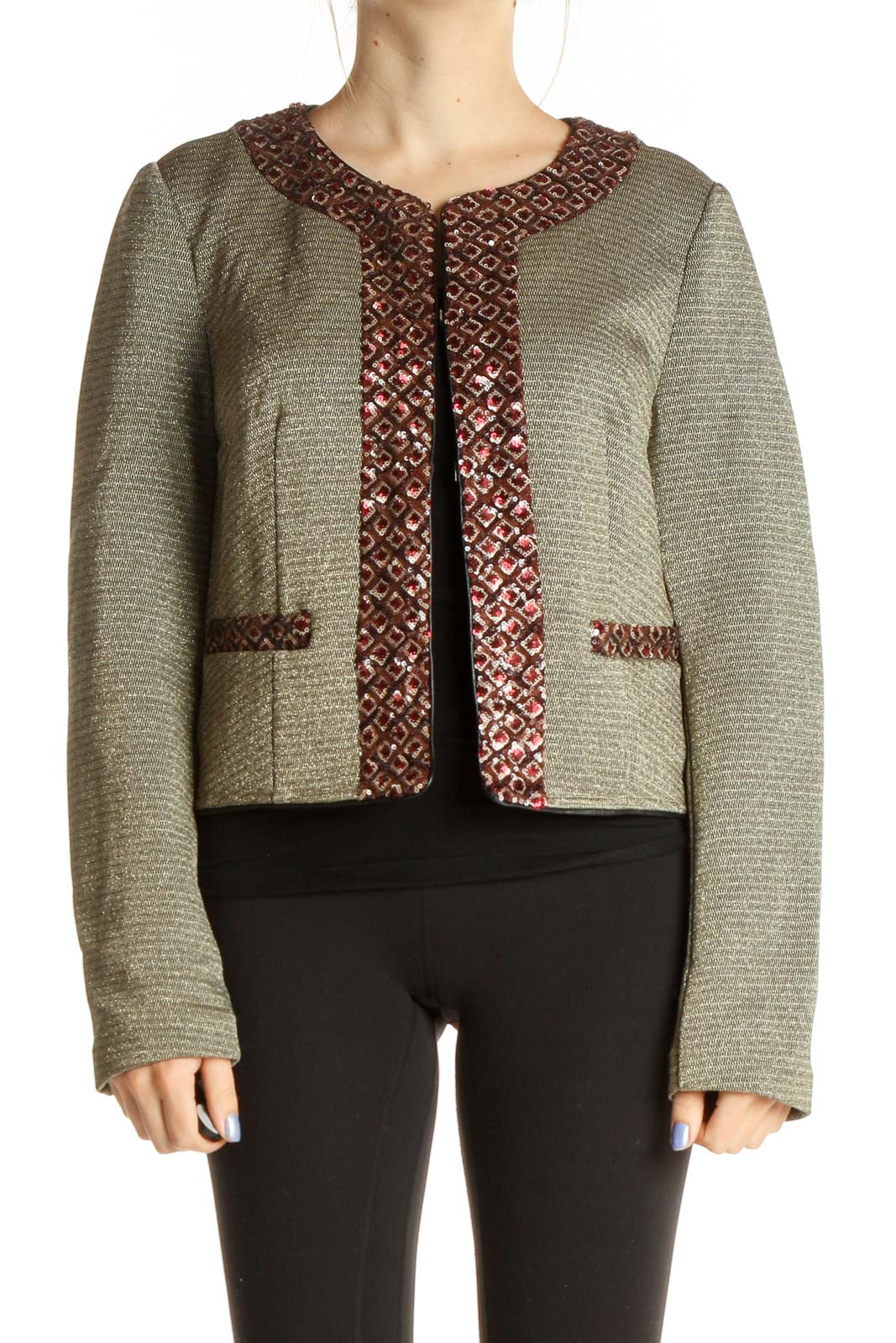 Gray Sequin Jacket