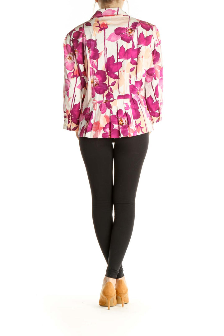 White Floral Classic Blazer