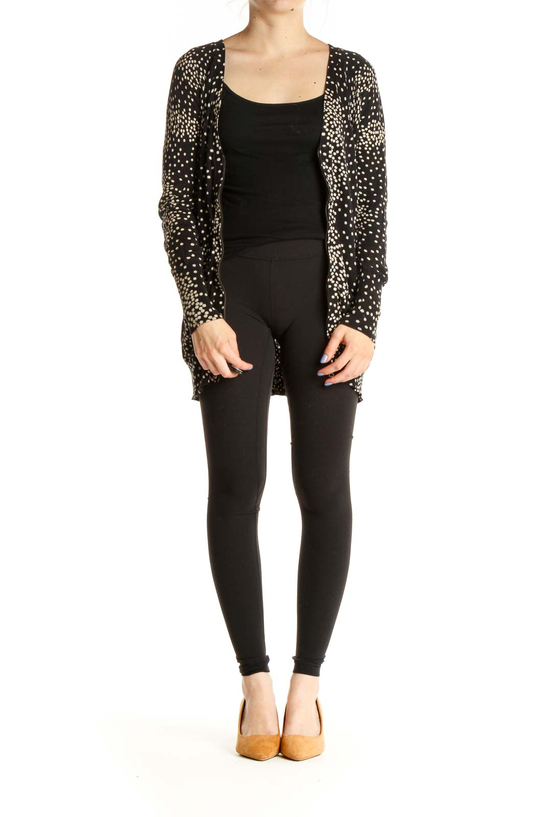 Navy Polka Dot Cardigan