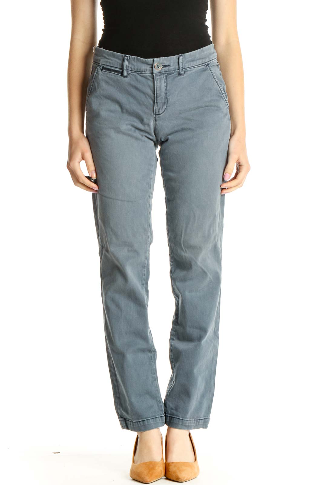 Blue Straight Leg Pants