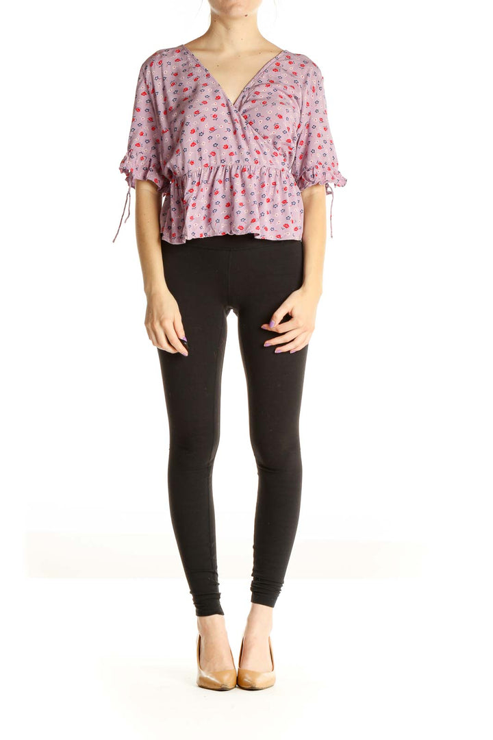 Pink Floral Print Brunch Blouse
