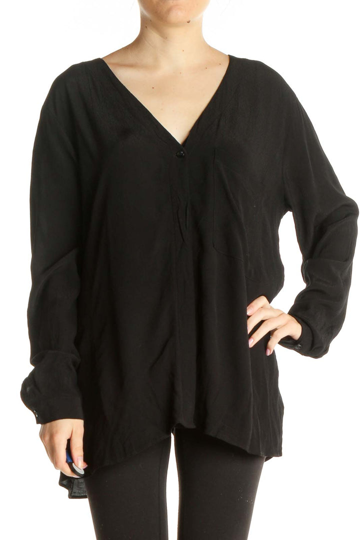 Black Solid All Day Wear Blouse