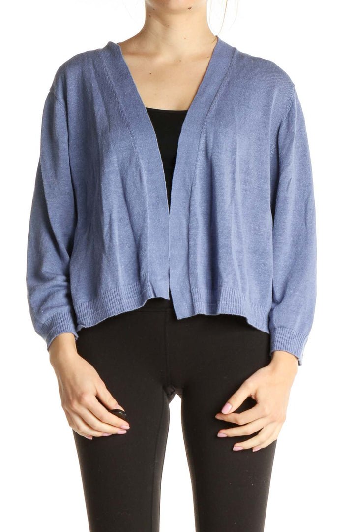 Blue Linen Cardigan