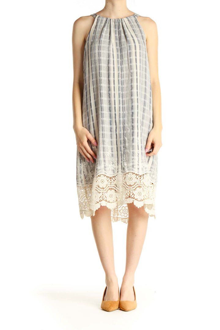 Beige Bohemian Shift Dress