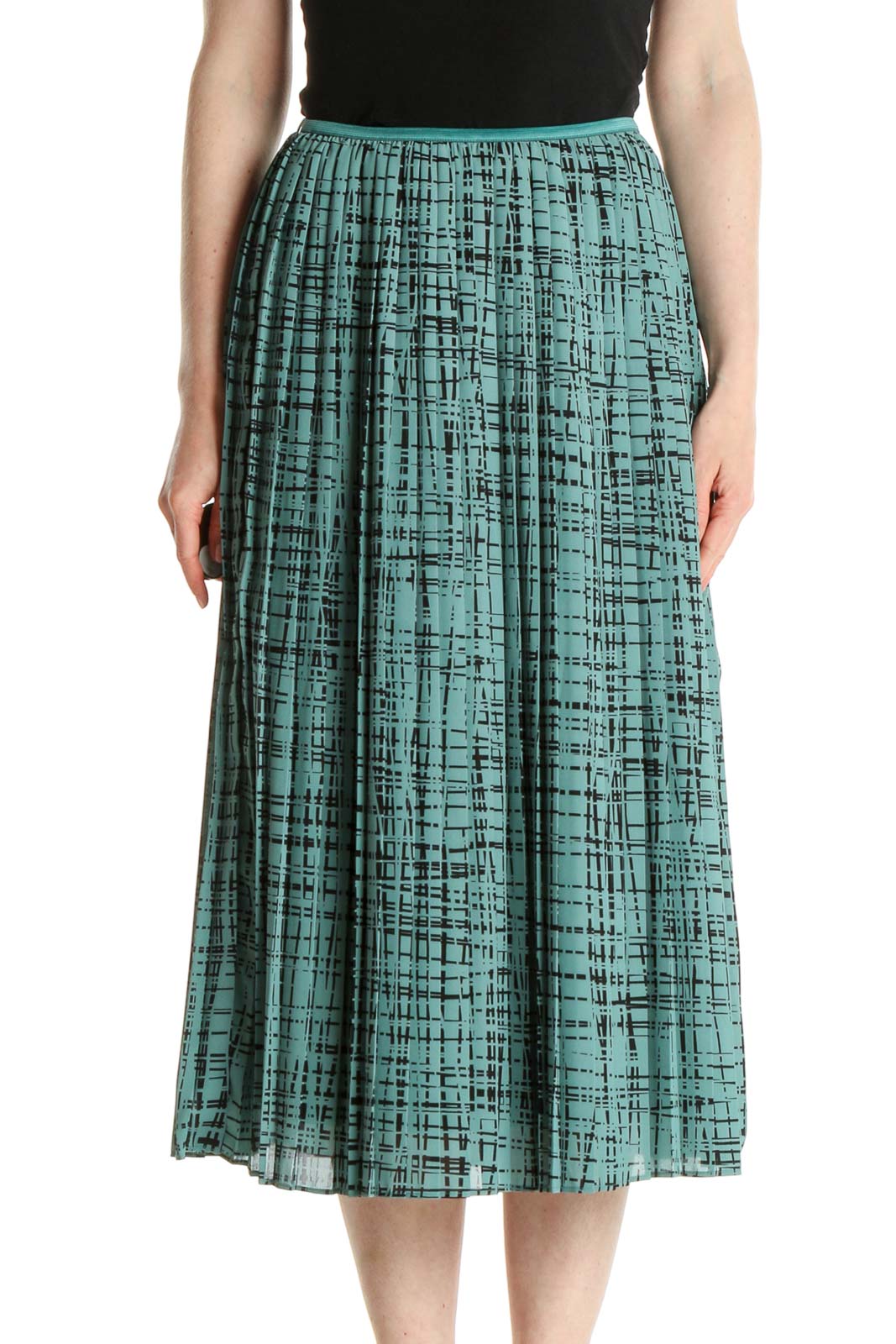 Banana republic green pleated skirt hotsell