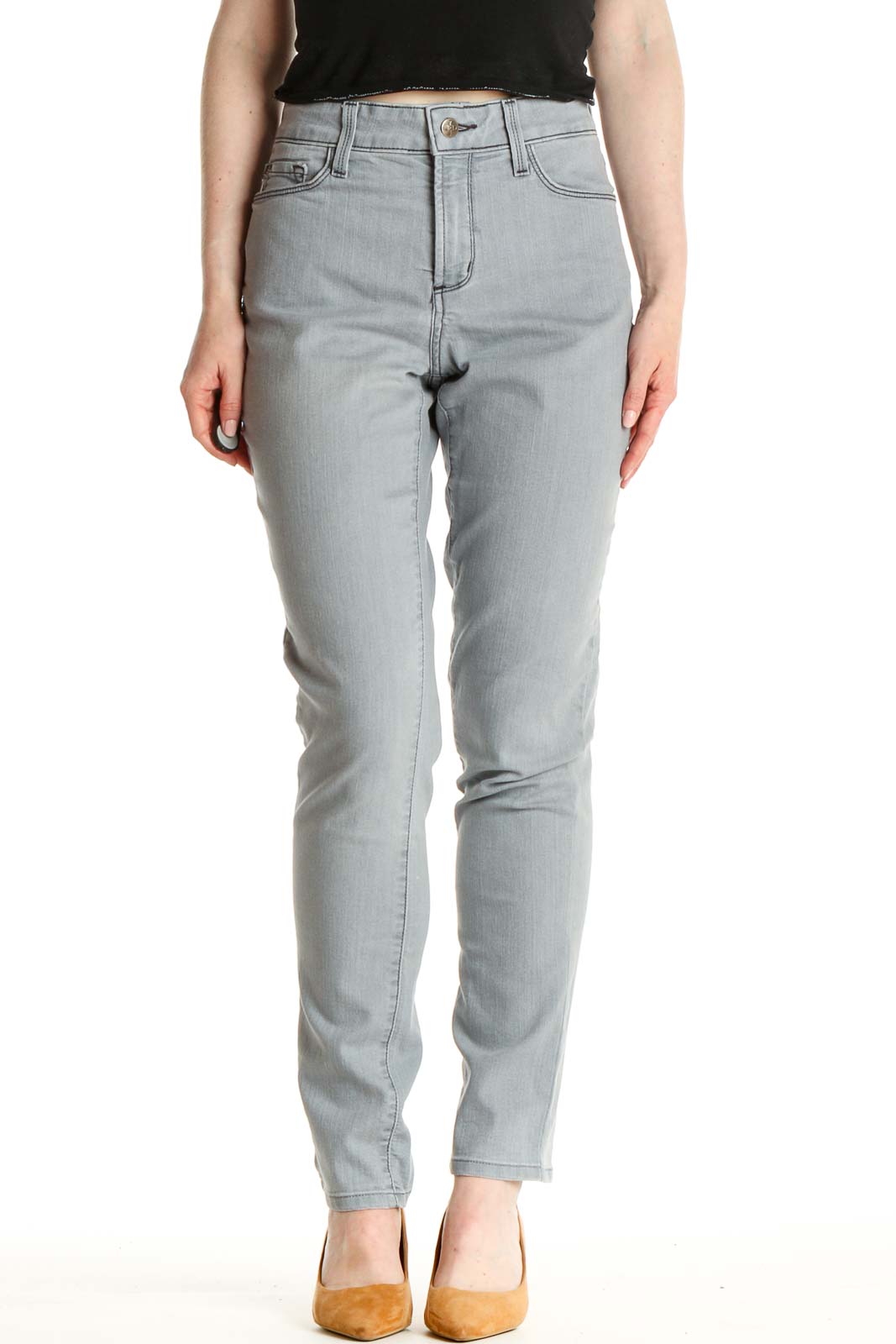 Gray Straight Leg Jeans