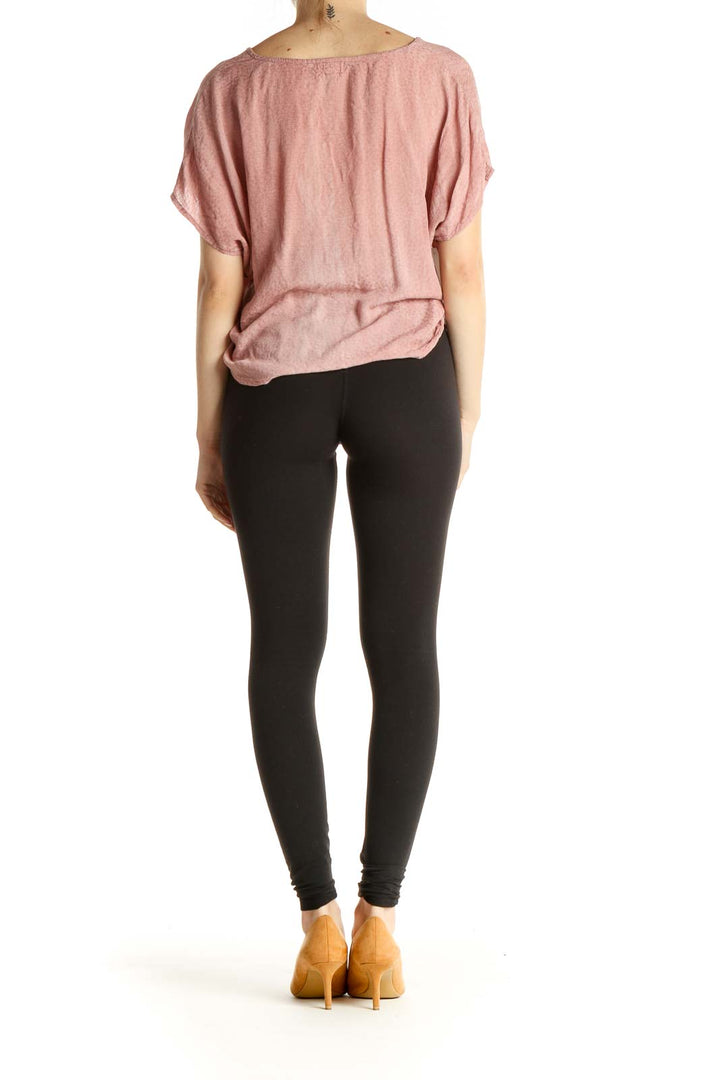 Pink Textured Crop Top
