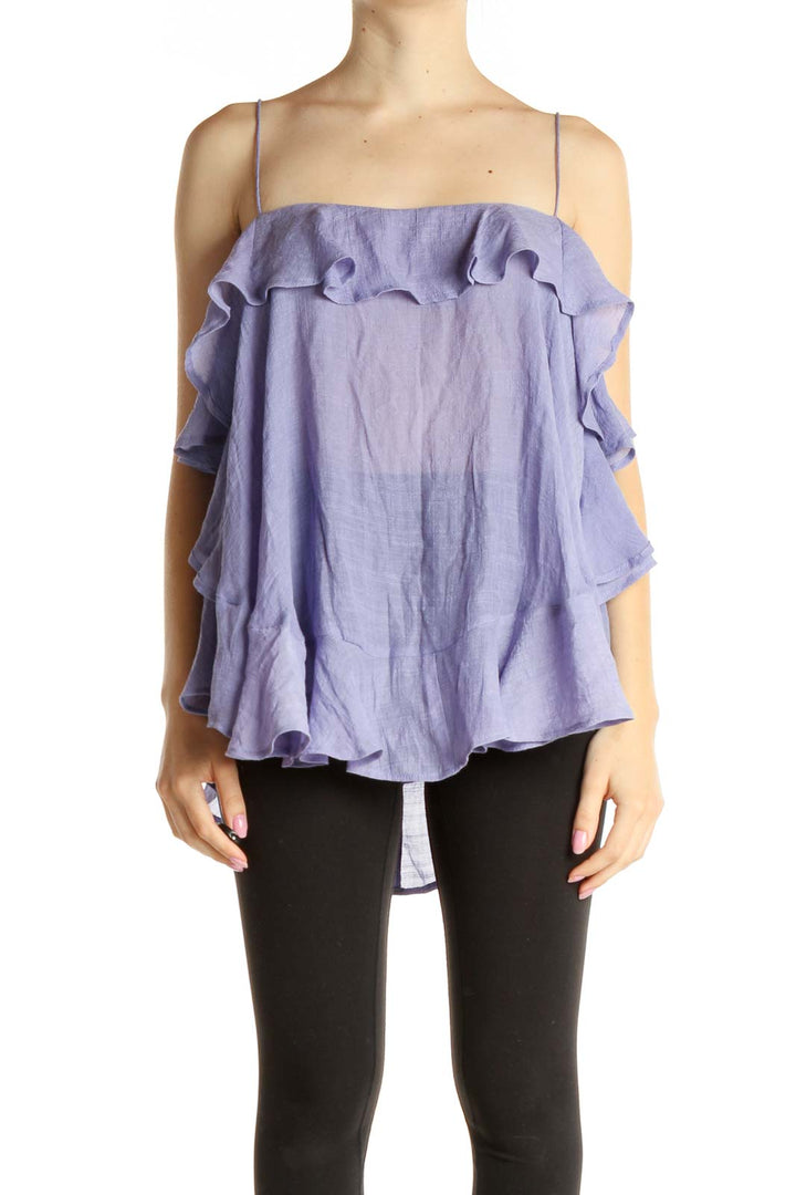 Purple Solid Bohemian Blouse
