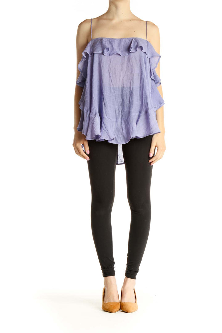Purple Solid Bohemian Blouse