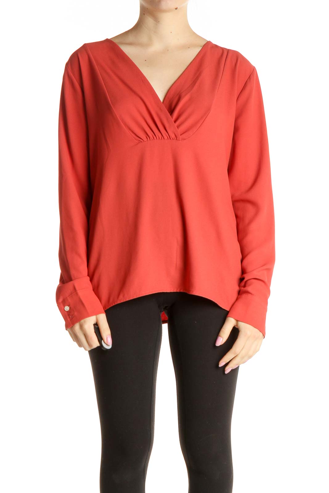 Orange Solid All Day Wear Blouse