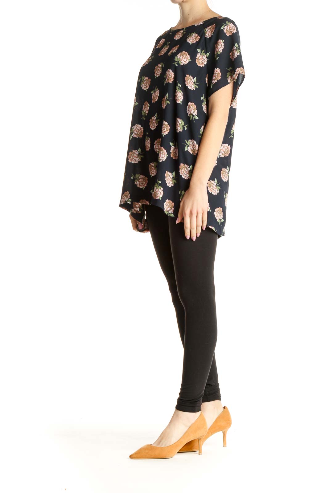 Blue Floral Print Blouse
