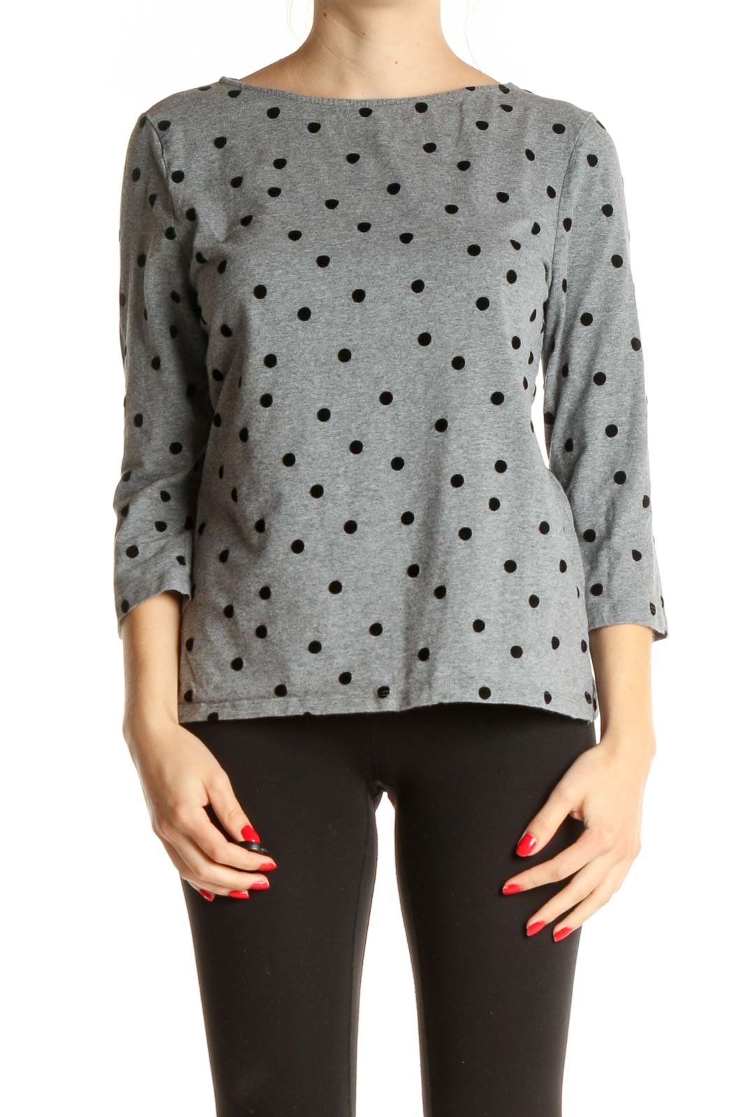 Gray Polka Dot T-Shirt
