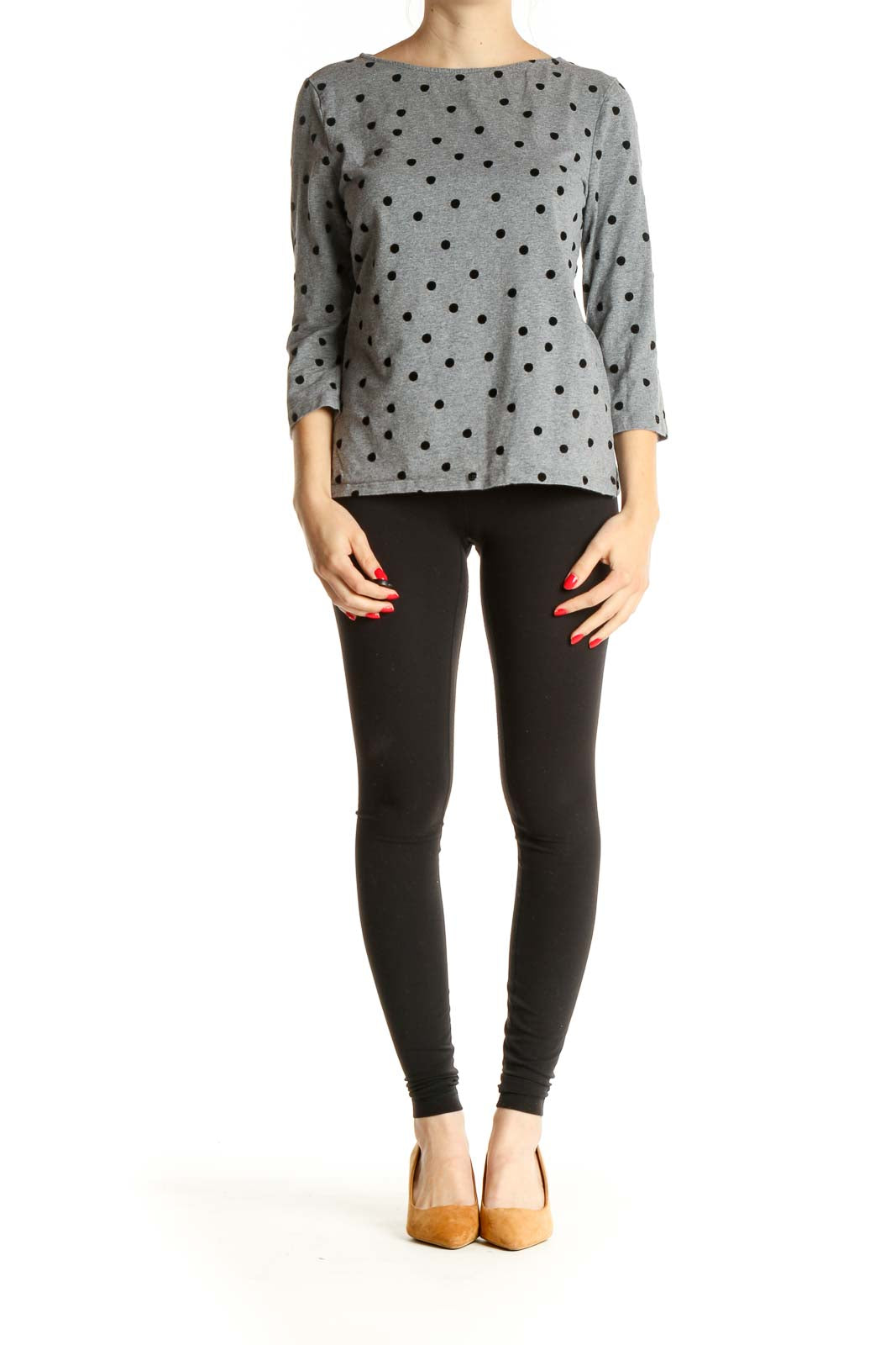 Gray Polka Dot T-Shirt