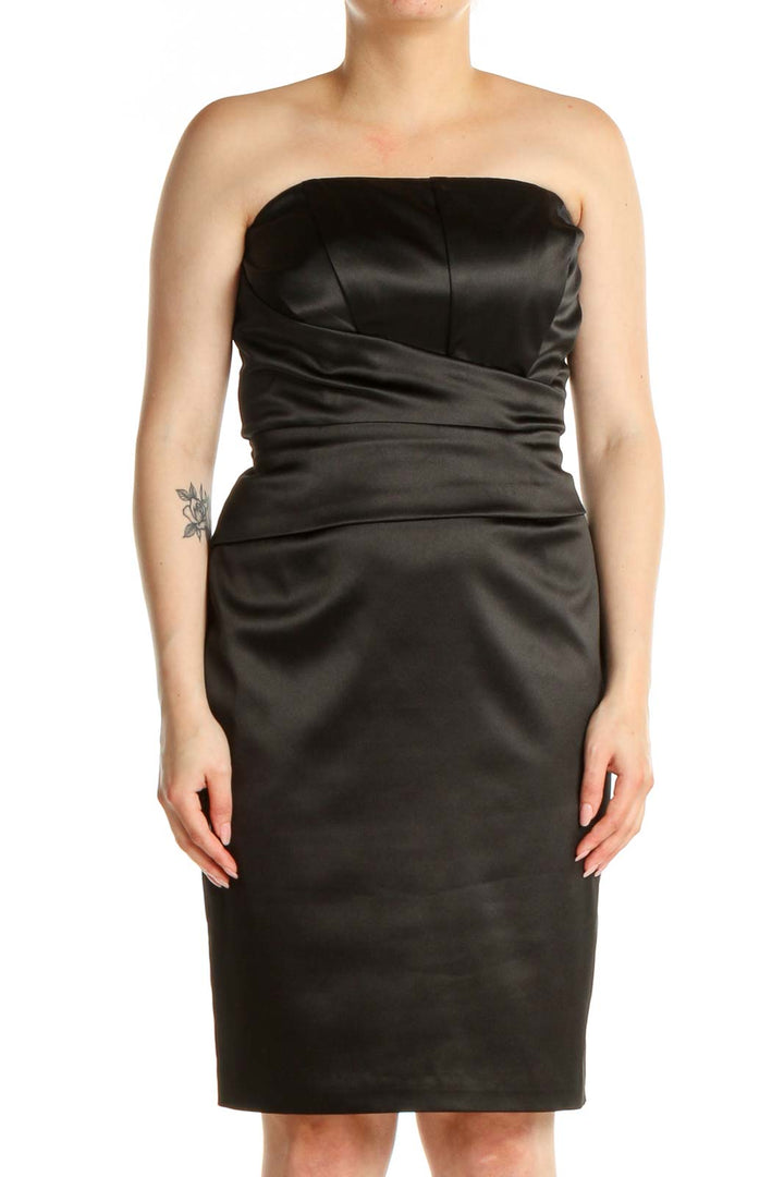 Black Solid Work Sheath Dress