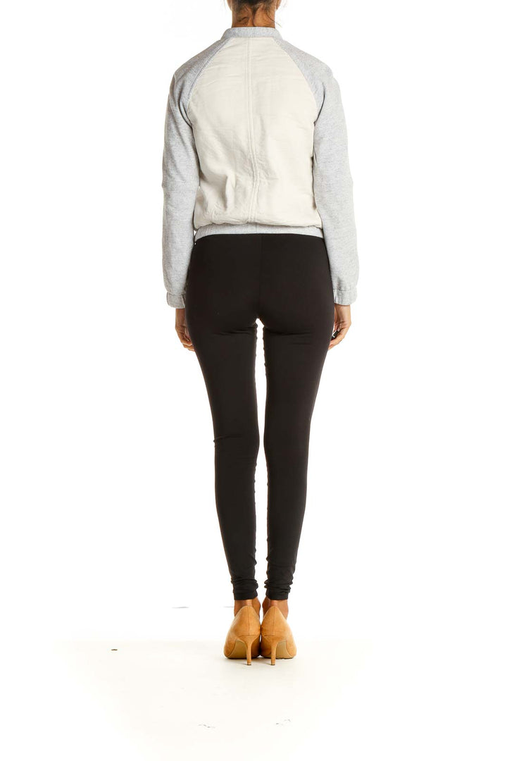 Beige Bomber Jacket