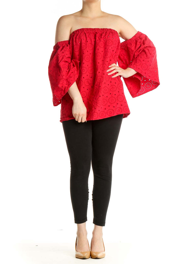 Red Lace Brunch Blouse