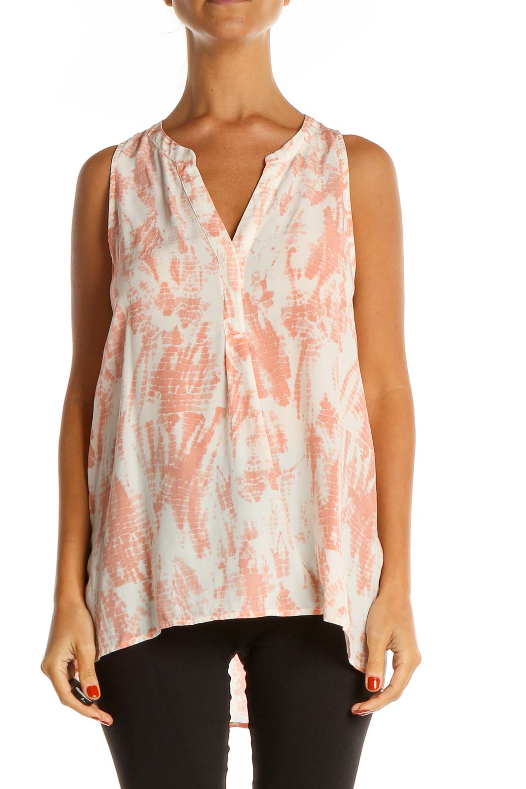 Orange Printed All Day Wear Blouse