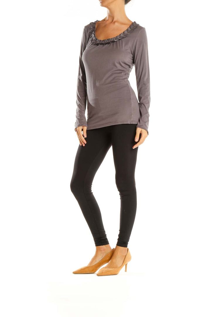 Gray Solid All Day Wear T-Shirt
