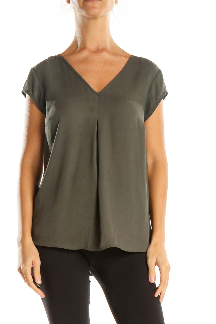 Green Solid All Day Wear Blouse