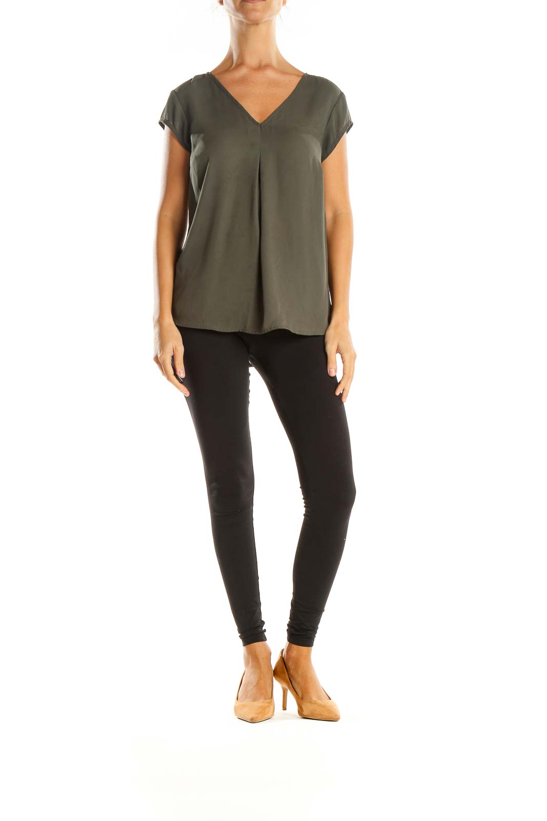 Green Solid All Day Wear Blouse