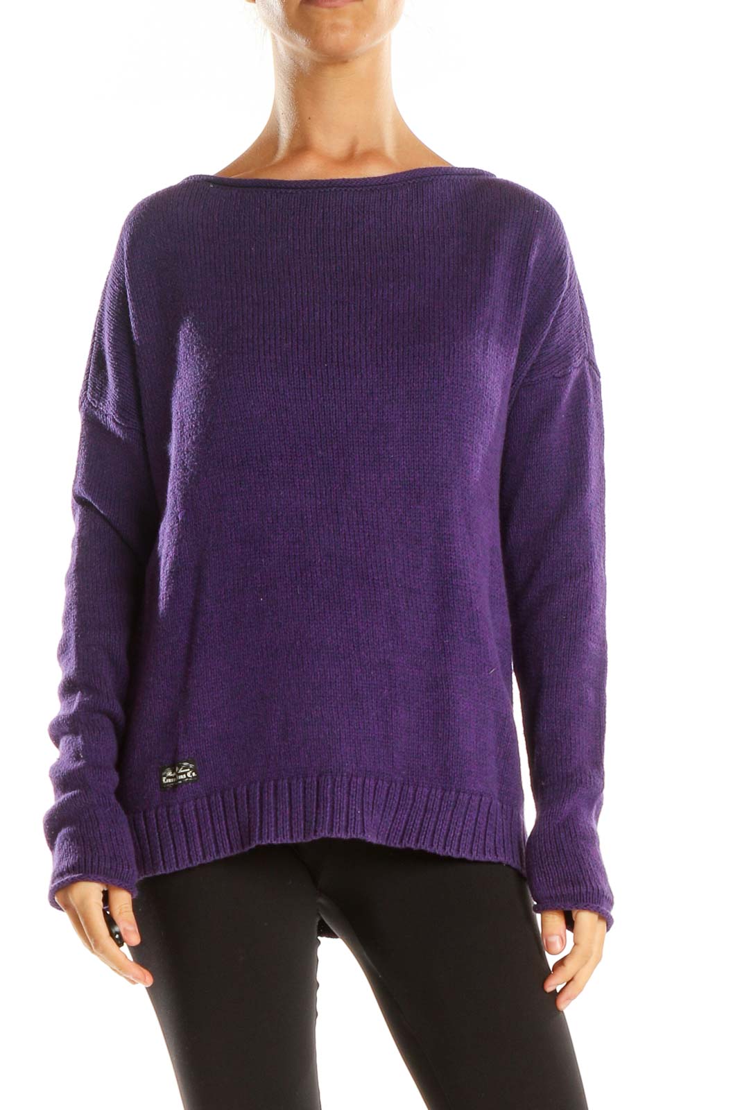 Purple Solid Classic Sweater