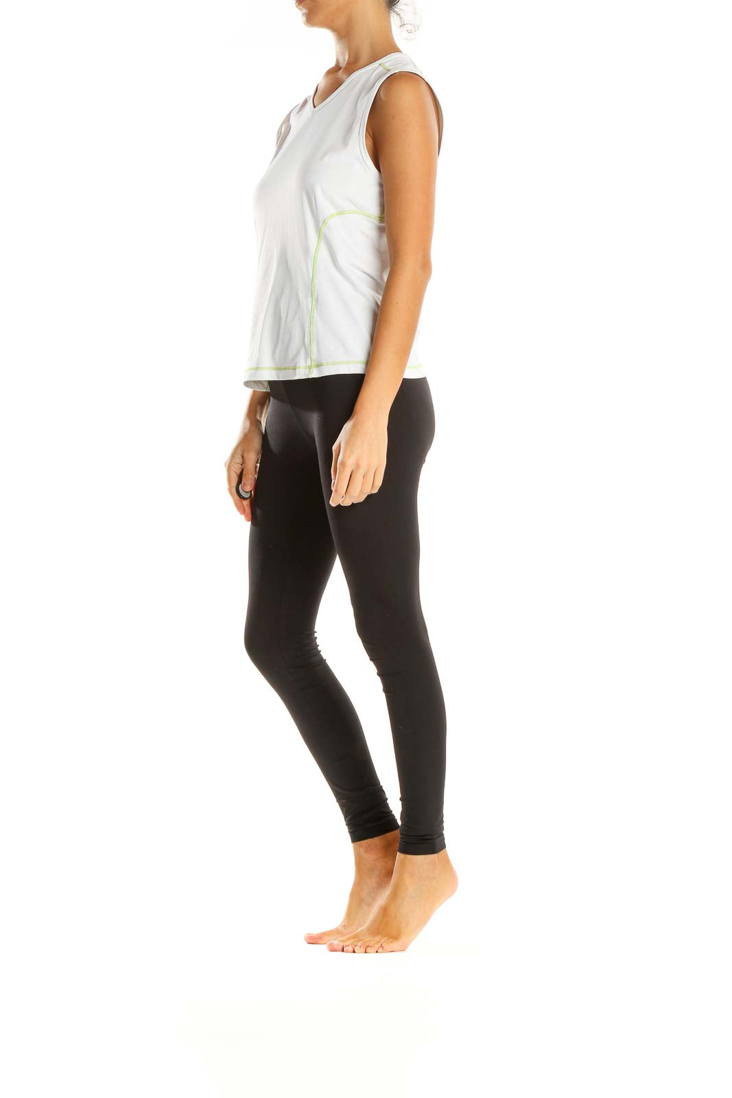 White Solid Activewear Blouse