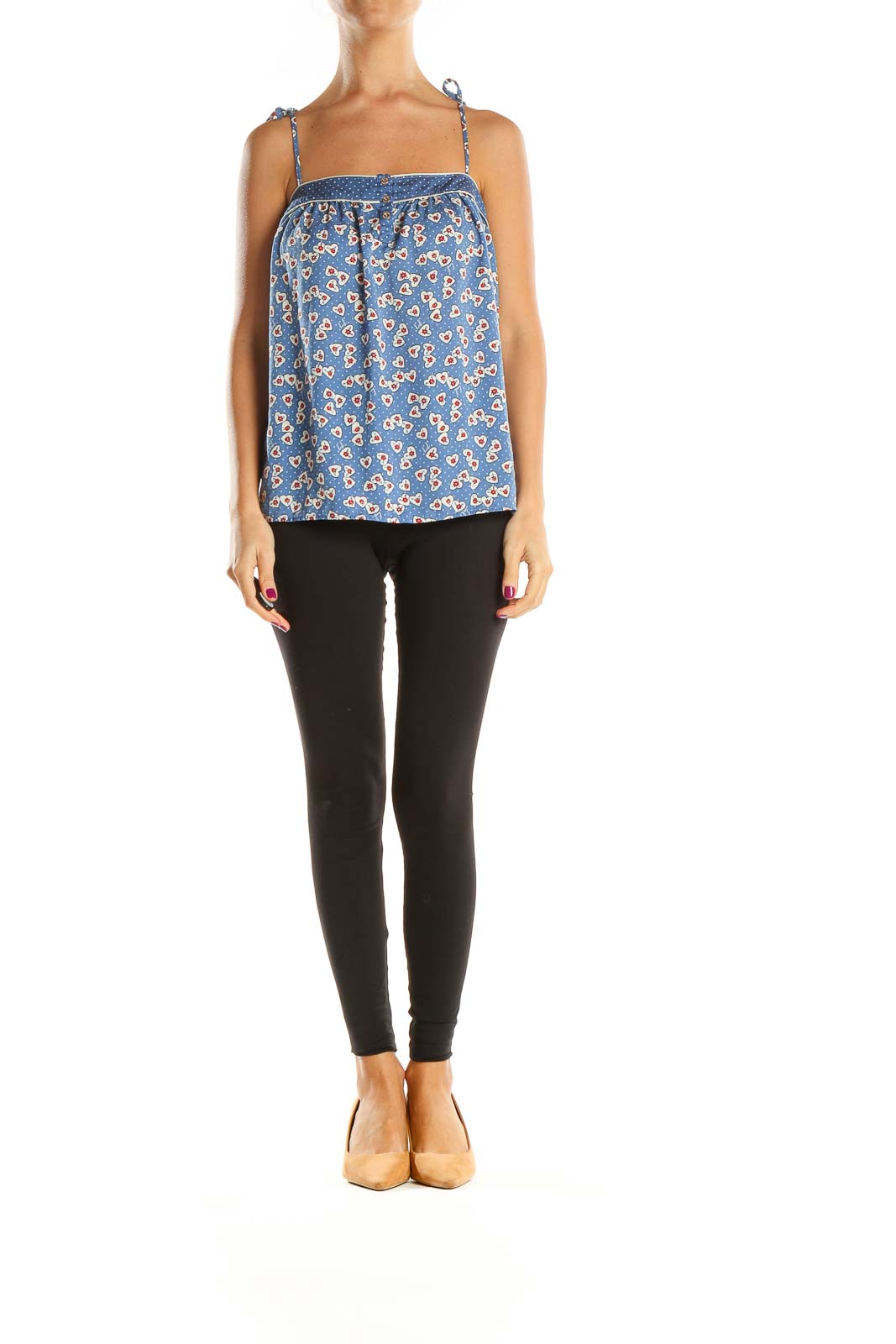 Blue Graphic Print Top