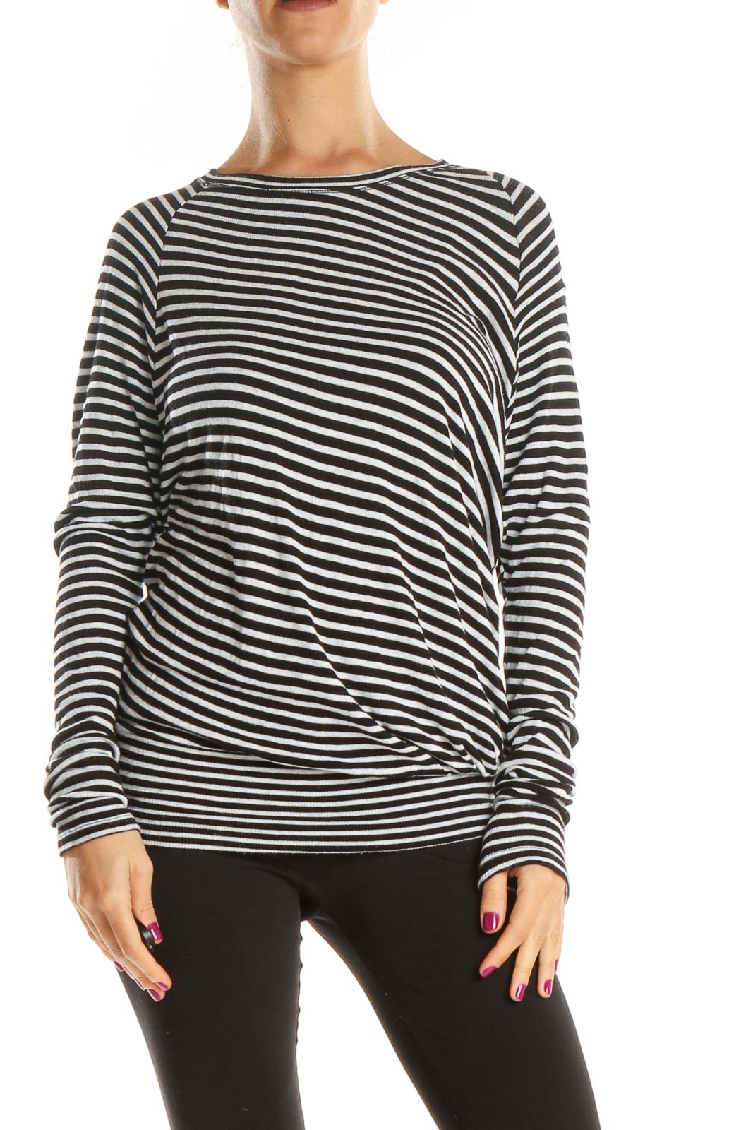Black Striped All Day Wear T-Shirt
