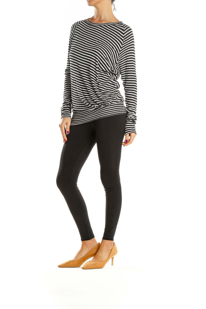 Black Striped All Day Wear T-Shirt