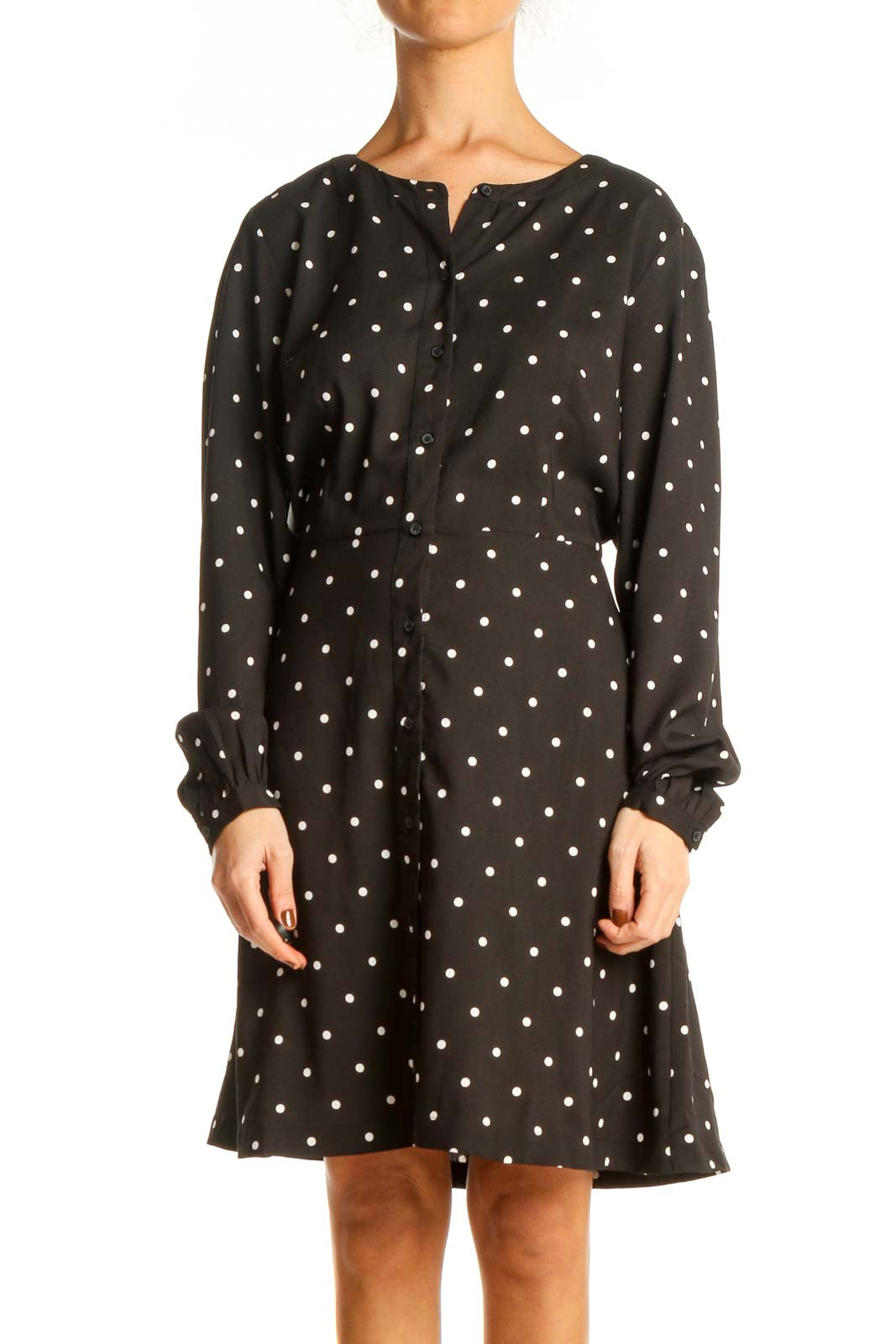 Black Polka Dot Day Fit & Flare Dress