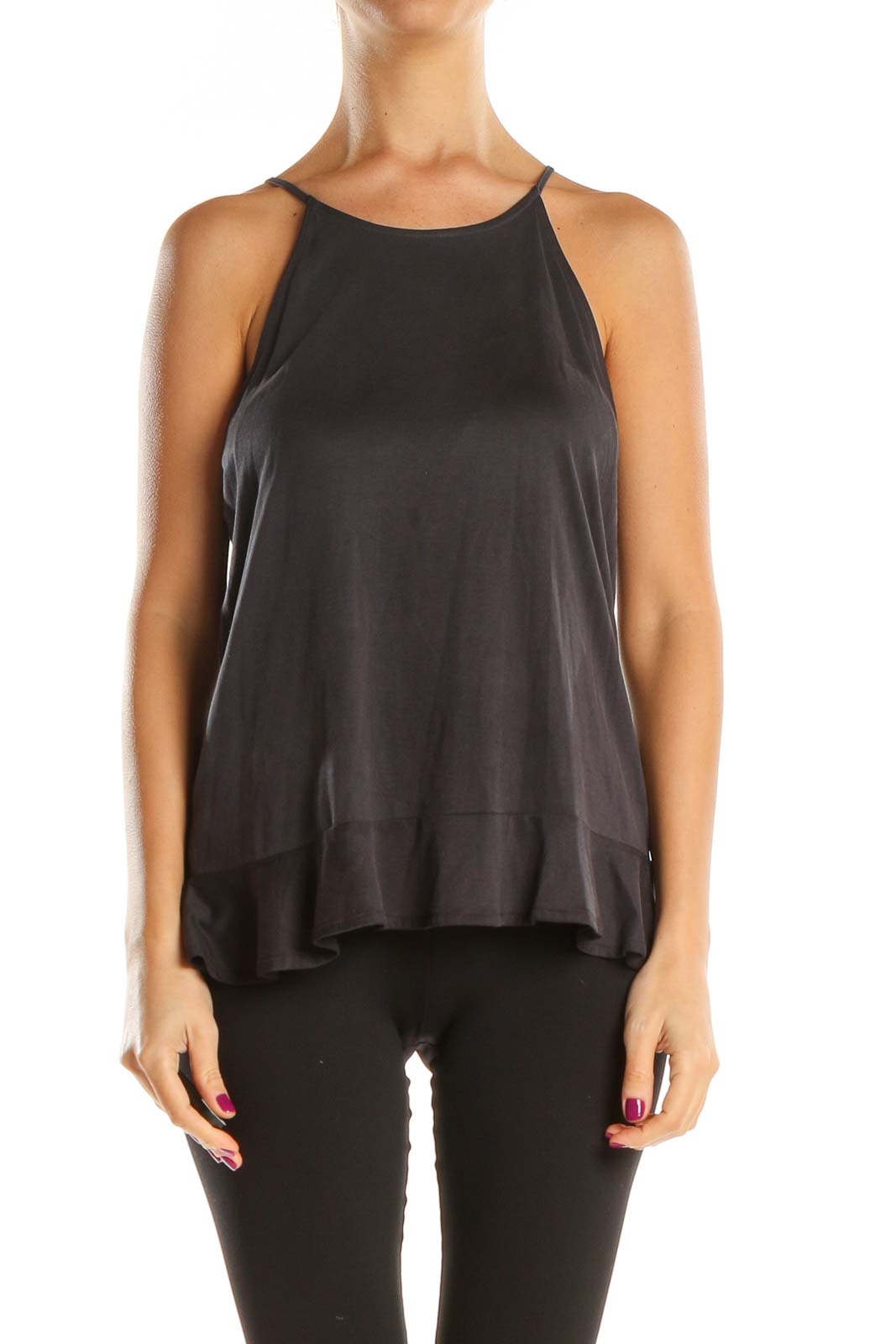 Gray Solid Chic Top