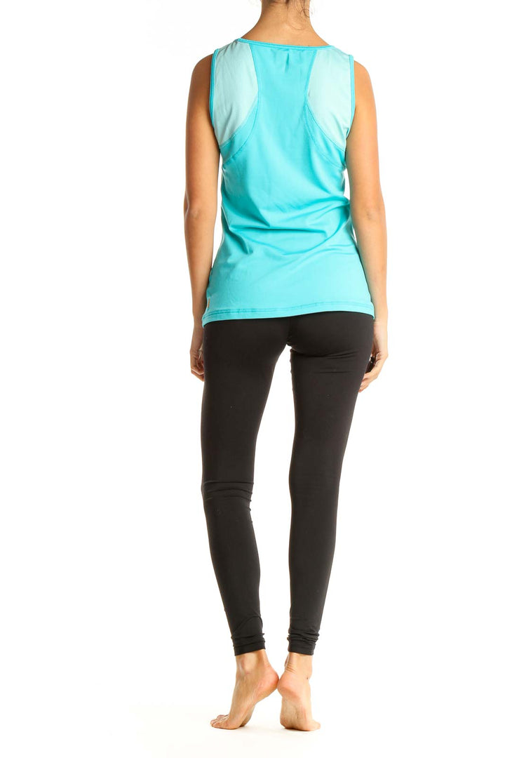 Blue Solid Activewear Tank Top